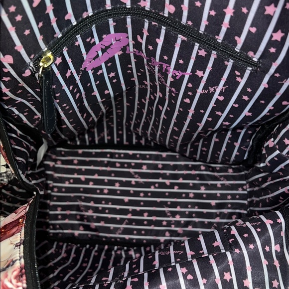 Betsey Johnson Pink Floral Love Backpack - Picture 6 of 8